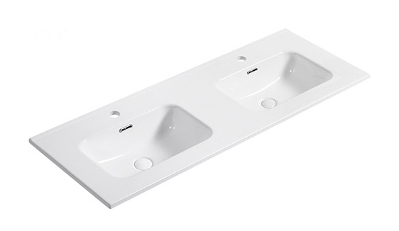 D121 double basin ceramic vanity top