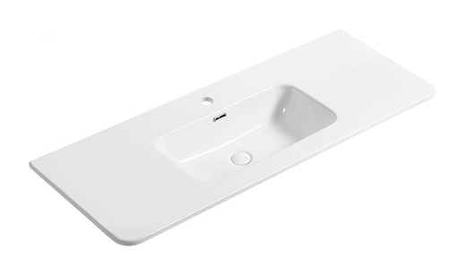 D121 Rounded single basin ceramic vanity top