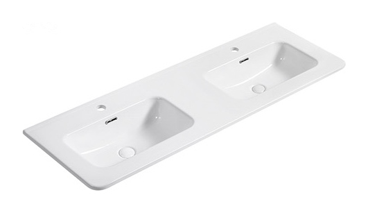 D131 Double Rounded double basin ceramic vanity top