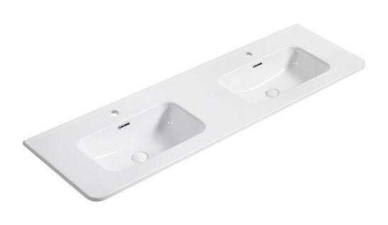 D141 Double Rounded double basin ceramic vanity top