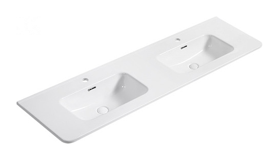D151 Double Rounded double basin ceramic vanity top