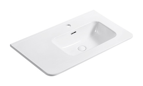 D81 Right Rounded right offset basin ceramic vanity top
