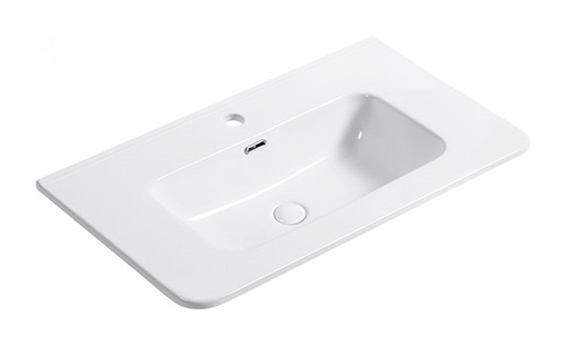 D81 Rounded single basin ceramic vanity top